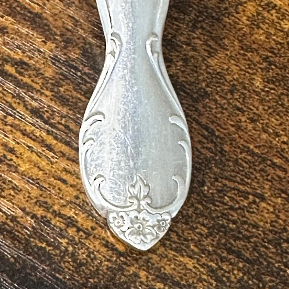 Lot of 6 VTG‎ WM Rogers Extra Silver Plate Floral Pattern Spoons Original Rogers